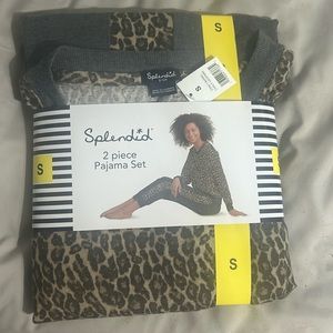 Splendid 2 piece leopard print pajama set (brand new)